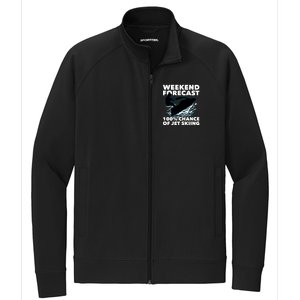 Weekend Forecast Jet Skiing Gift Skier Motorboat Racer Gift Stretch Full-Zip Cadet Jacket