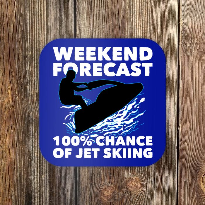 Weekend Forecast Jet Skiing Gift Skier Motorboat Racer Gift Coaster