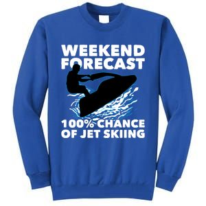 Weekend Forecast Jet Skiing Gift Skier Motorboat Racer Gift Tall Sweatshirt