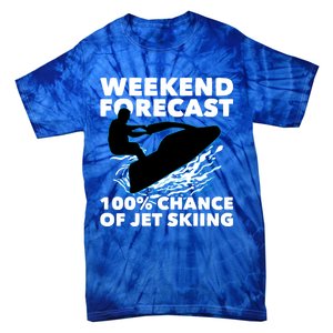 Weekend Forecast Jet Skiing Gift Skier Motorboat Racer Gift Tie-Dye T-Shirt