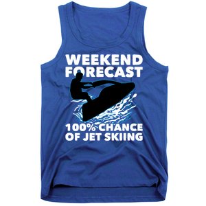 Weekend Forecast Jet Skiing Gift Skier Motorboat Racer Gift Tank Top