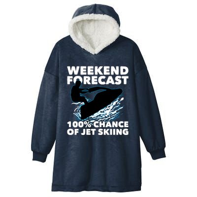 Weekend Forecast Jet Skiing Gift Skier Motorboat Racer Gift Hooded Wearable Blanket