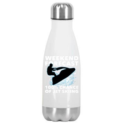 Weekend Forecast Jet Skiing Gift Skier Motorboat Racer Gift Stainless Steel Insulated Water Bottle