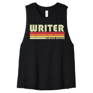 WRITER Funny Job Title Profession Birthday Worker Idea Women's Racerback Cropped Tank