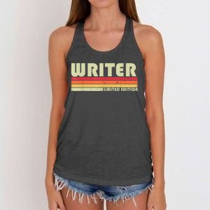 WRITER Funny Job Title Profession Birthday Worker Idea Women's Knotted Racerback Tank