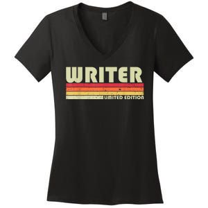 WRITER Funny Job Title Profession Birthday Worker Idea Women's V-Neck T-Shirt