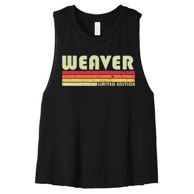 Weaver Funny Job Title Profession Birthday Worker Idea Women's Racerback Cropped Tank