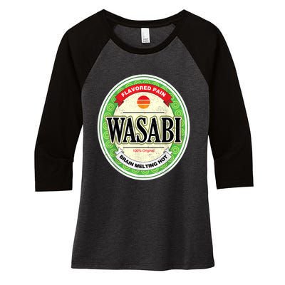 Wasabi Funny Japanese Sushi Condiment Halloween Costume Women's Tri-Blend 3/4-Sleeve Raglan Shirt