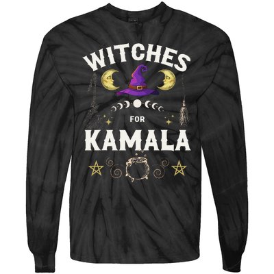 Witches For Kamala Harris Political Election Tie-Dye Long Sleeve Shirt