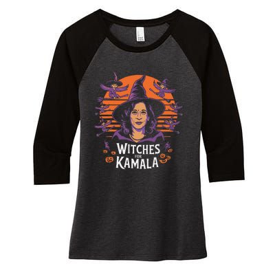 Witches For Kamala Harris Political Election 2024 Women's Tri-Blend 3/4-Sleeve Raglan Shirt