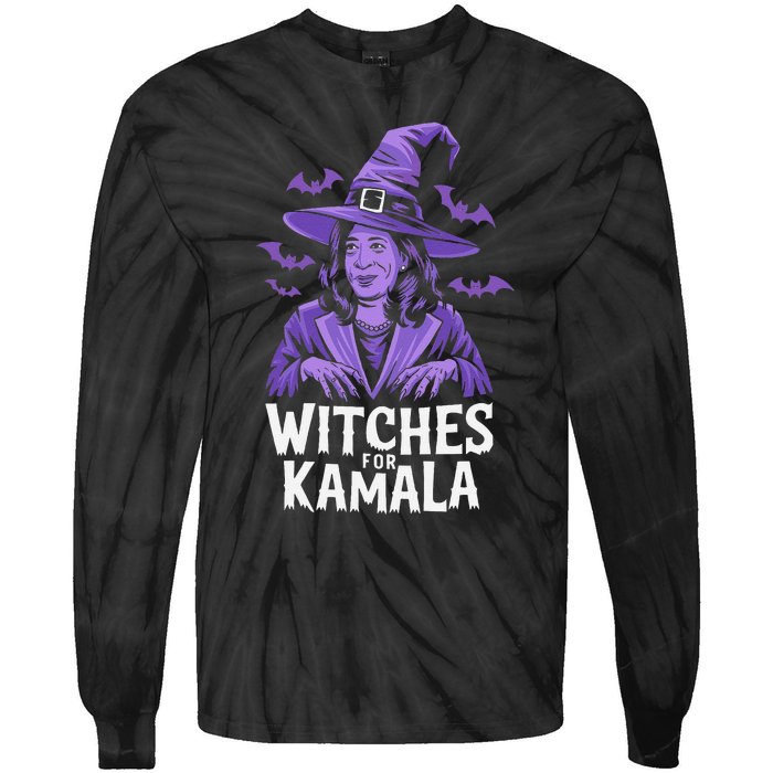 Witches For Kamala Harris Political Election 2024 Tie-Dye Long Sleeve Shirt