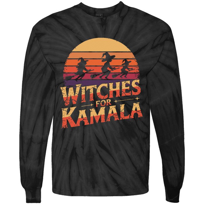 Witches For Kamala Harris Political Election 2024 Tie-Dye Long Sleeve Shirt