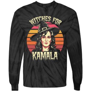 Witches For Kamala Harris Political Election 2024 Tie-Dye Long Sleeve Shirt