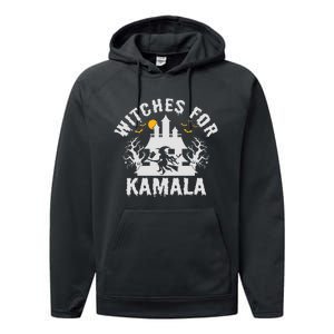 Witches For Kamala Harris 2024 President Happy Halloween Performance Fleece Hoodie