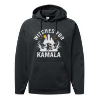 Witches For Kamala Harris 2024 President Happy Halloween Performance Fleece Hoodie