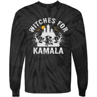 Witches For Kamala Harris 2024 President Happy Halloween Tie-Dye Long Sleeve Shirt