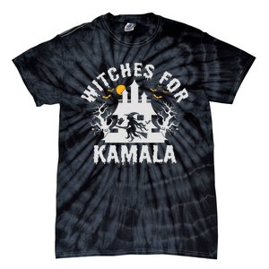 Witches For Kamala Harris 2024 President Happy Halloween Tie-Dye T-Shirt