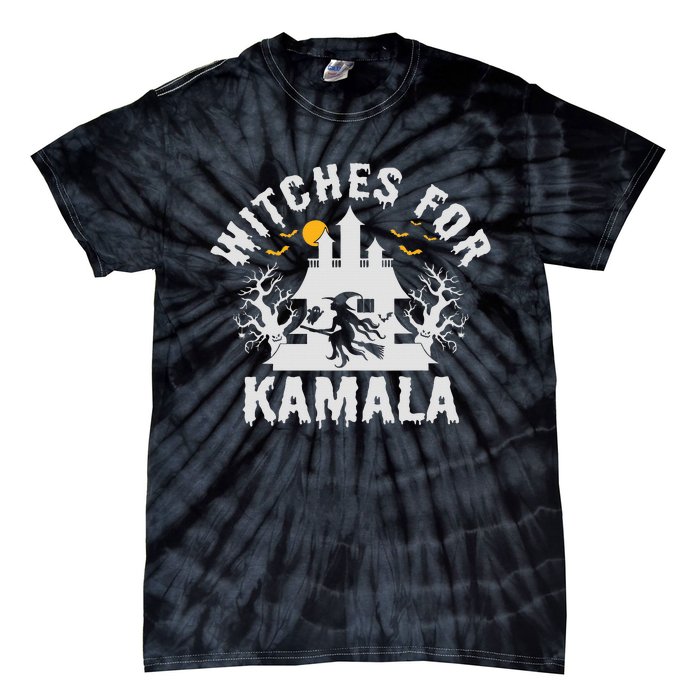 Witches For Kamala Harris 2024 President Happy Halloween Tie-Dye T-Shirt