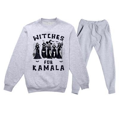 Witches For Kamala Harris Election 2024 Halloween Premium Crewneck Sweatsuit Set