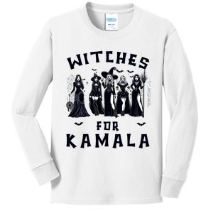 Witches For Kamala Harris Election 2024 Halloween Kids Long Sleeve Shirt