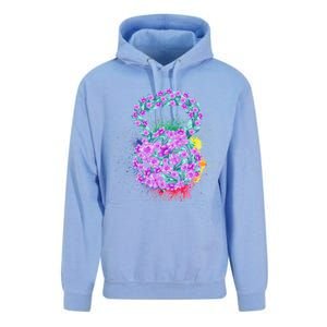 Watercolor Flower Kettlebell Great Gift Pretty Strong! Purple Splash Great Gift Unisex Surf Hoodie