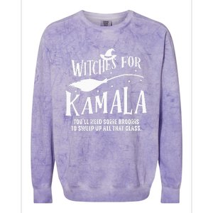 Witches For Kamala Harris 2024 Election Halloween Colorblast Crewneck Sweatshirt