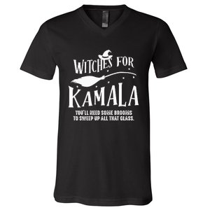 Witches For Kamala Harris 2024 Election Halloween V-Neck T-Shirt