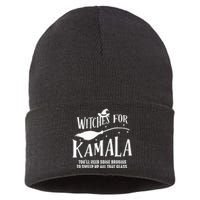 Witches For Kamala Harris 2024 Election Halloween Sustainable Knit Beanie