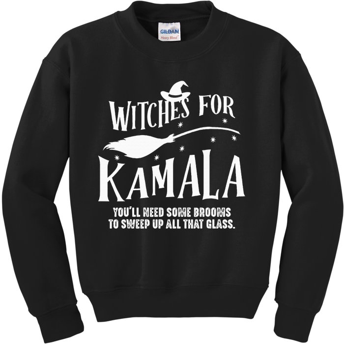 Witches For Kamala Harris 2024 Election Halloween Kids Sweatshirt