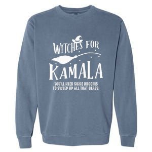 Witches For Kamala Harris 2024 Election Halloween Garment-Dyed Sweatshirt