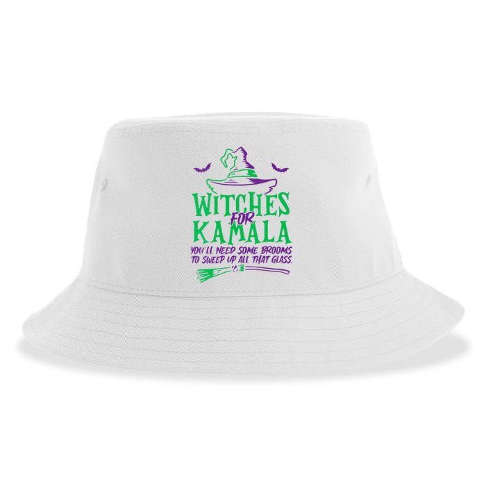 Witches For Kamala Harris Election 2024 Halloween Sustainable Bucket Hat