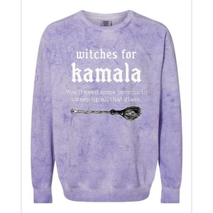 Witches For Kamala Kamala Halloween Witch Feminist Colorblast Crewneck Sweatshirt