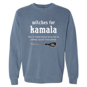 Witches For Kamala Kamala Halloween Witch Feminist Garment-Dyed Sweatshirt