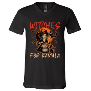 Witches For Kamala Halloween Harris 2024 V-Neck T-Shirt