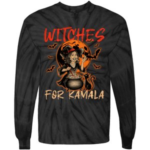 Witches For Kamala Halloween Harris 2024 Tie-Dye Long Sleeve Shirt