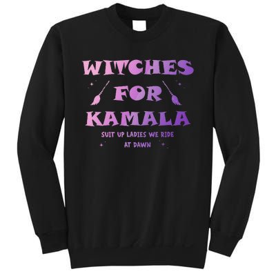 Witches For Kamala Suit Up Ladies We Ride At Dawn Halloween Sweatshirt