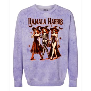 Witches For Kamala Harris Election 2024 Halloween Vote Colorblast Crewneck Sweatshirt