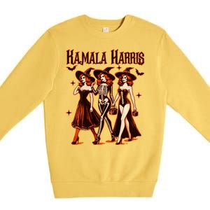 Witches For Kamala Harris Election 2024 Halloween Vote Premium Crewneck Sweatshirt