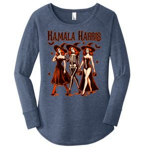 Witches For Kamala Harris Election 2024 Halloween Vote Women's Perfect Tri Tunic Long Sleeve Shirt