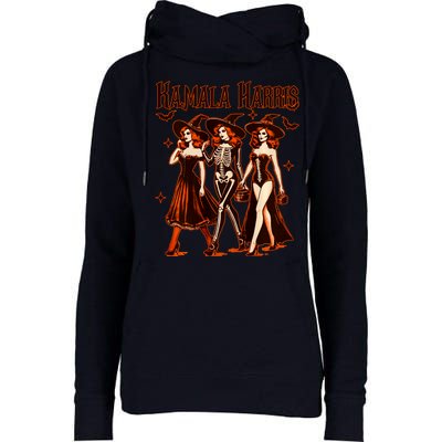 Witches For Kamala Harris Election 2024 Halloween Vote Womens Funnel Neck Pullover Hood