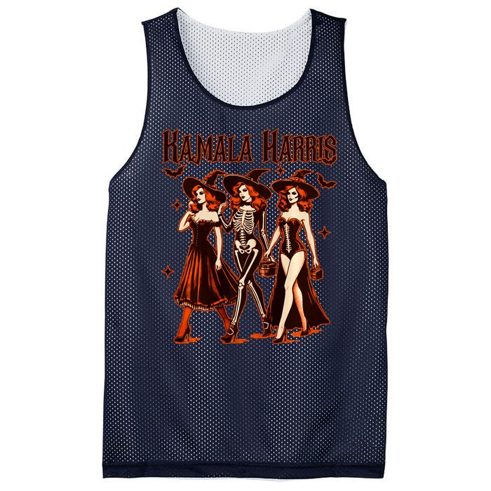 Witches For Kamala Harris Election 2024 Halloween Vote Mesh Reversible Basketball Jersey Tank