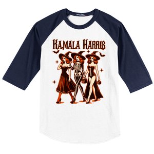 Witches For Kamala Harris Election 2024 Halloween Vote Baseball Sleeve Shirt