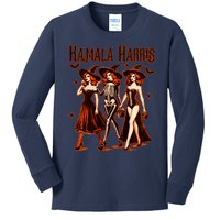 Witches For Kamala Harris Election 2024 Halloween Vote Kids Long Sleeve Shirt