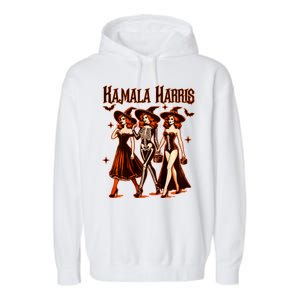 Witches For Kamala Harris Election 2024 Halloween Vote Garment-Dyed Fleece Hoodie