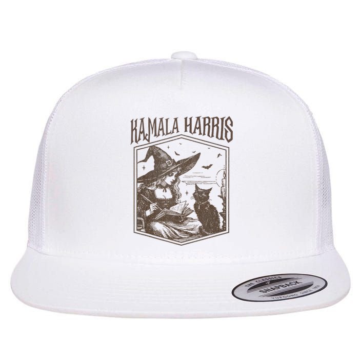 Witches For Kamala Harris Election 2024 Halloween Vote Flat Bill Trucker Hat