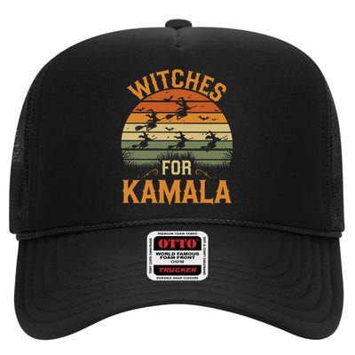 Witches For Kamala Harris Political Election 2024 High Crown Mesh Back Trucker Hat