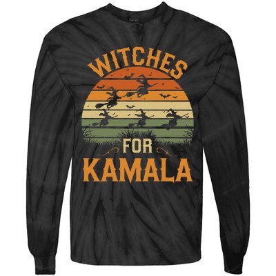 Witches For Kamala Harris Political Election 2024 Tie-Dye Long Sleeve Shirt