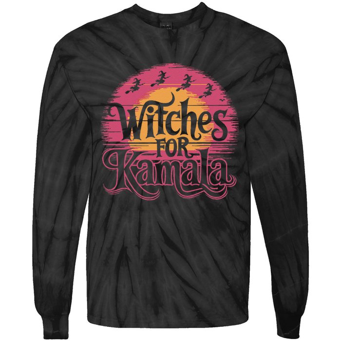 Witches For Kamala Harris Political Election 2024 Tie-Dye Long Sleeve Shirt