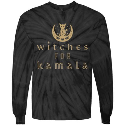 Witches For Kamala Harris Madam President Halloween Tie-Dye Long Sleeve Shirt