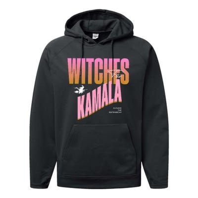 Witches For Kamala Funny Halloween 2024 Performance Fleece Hoodie